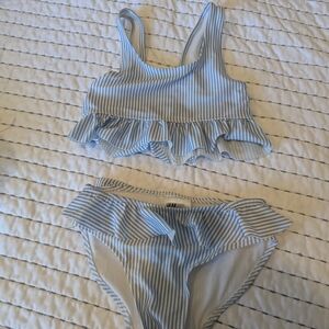 Blue and white girls H&M Flounce Bikini